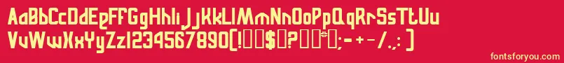 RussianqualityNormal Font – Yellow Fonts on Red Background