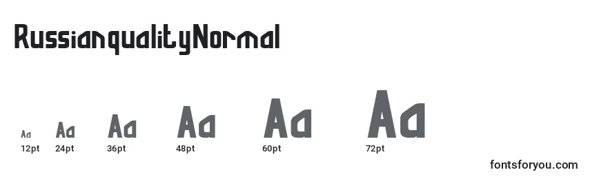 RussianqualityNormal Font Sizes