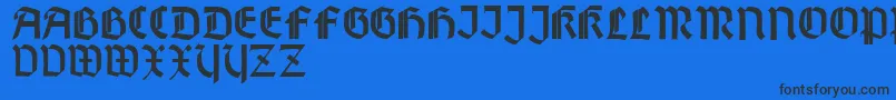 フォントWallauZierBold – 黒い文字の青い背景