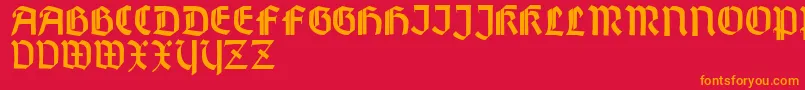 WallauZierBold Font – Orange Fonts on Red Background
