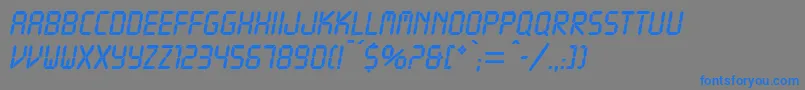 Czcionka DigitsdbNormal – niebieskie czcionki na szarym tle