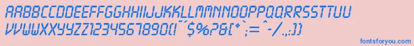 DigitsdbNormal Font – Blue Fonts on Pink Background