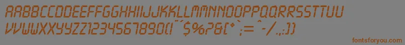 Weitere Informationen zur DigitsdbNormal-Schriftart DigitsdbNormal-Schriftart – Braune Schriften auf grauem Hintergrund