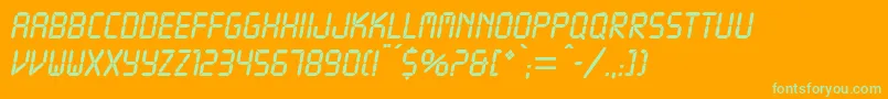 DigitsdbNormal Font – Green Fonts on Orange Background