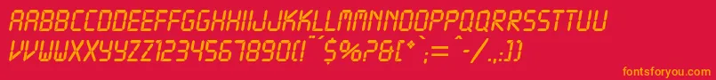 DigitsdbNormal Font – Orange Fonts on Red Background