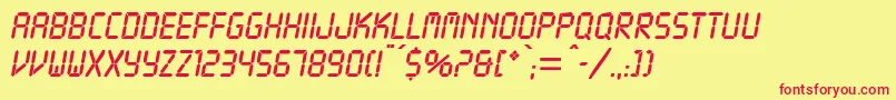 DigitsdbNormal Font – Red Fonts on Yellow Background