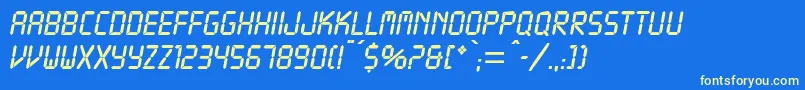 DigitsdbNormal Font – Yellow Fonts on Blue Background