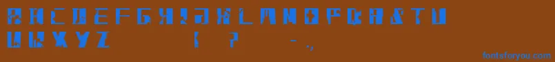 フォントGrossbrush – 茶色の背景に青い文字