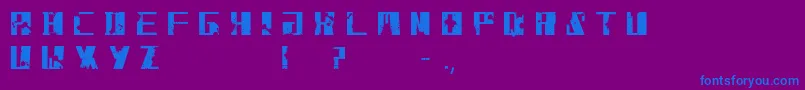 フォントGrossbrush – 紫色の背景に青い文字