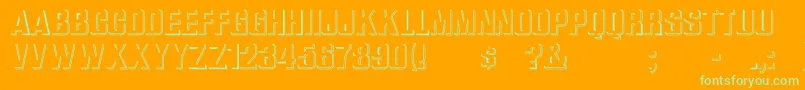 WhataReliefHollow Font – Green Fonts on Orange Background