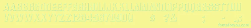 WhataReliefHollow-Schriftart – Grüne Schriften auf gelbem Hintergrund
