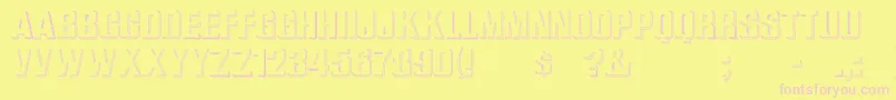 WhataReliefHollow Font – Pink Fonts on Yellow Background