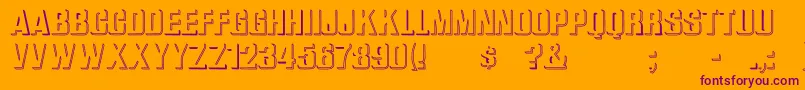WhataReliefHollow Font – Purple Fonts on Orange Background