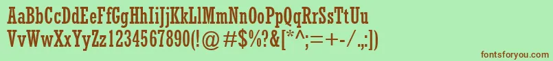 RockwellCondensed Font – Brown Fonts on Green Background