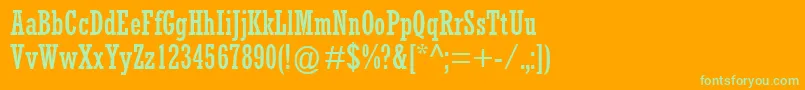 RockwellCondensed-Schriftart – Grüne Schriften auf orangefarbenem Hintergrund