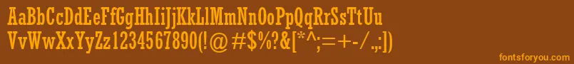 RockwellCondensed Font – Orange Fonts on Brown Background