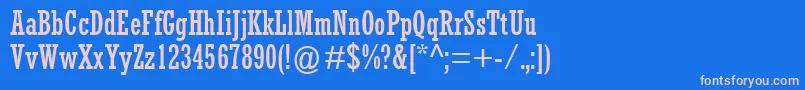 RockwellCondensed Font – Pink Fonts on Blue Background