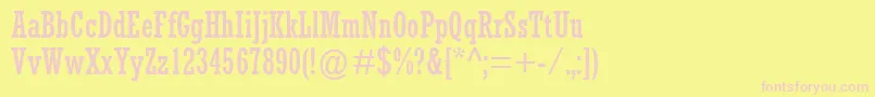 RockwellCondensed Font – Pink Fonts on Yellow Background