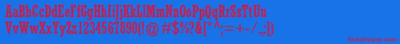 RockwellCondensed Font – Red Fonts on Blue Background