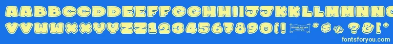 Sharkymeduza Font – Yellow Fonts on Blue Background