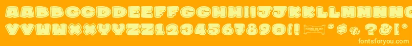 Sharkymeduza Font – Yellow Fonts on Orange Background