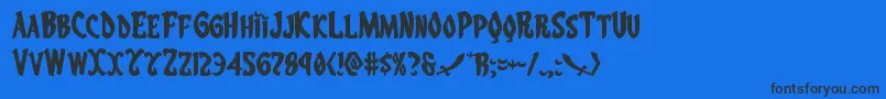 Eskindarexpand Font – Black Fonts on Blue Background