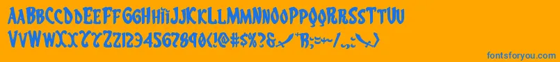 Eskindarexpand Font – Blue Fonts on Orange Background