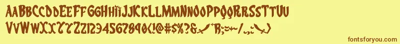 Eskindarexpand Font – Brown Fonts on Yellow Background