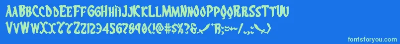 Eskindarexpand Font – Green Fonts on Blue Background