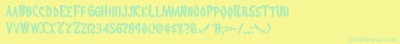 Eskindarexpand Font – Green Fonts on Yellow Background