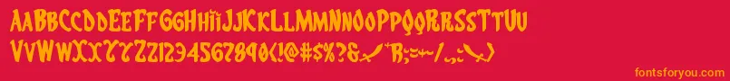 Eskindarexpand Font – Orange Fonts on Red Background