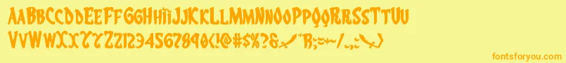 Eskindarexpand Font – Orange Fonts on Yellow Background