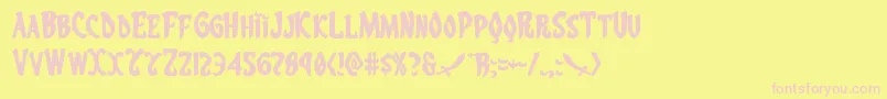 Eskindarexpand Font – Pink Fonts on Yellow Background