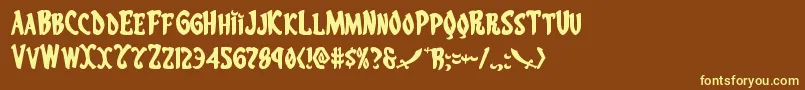 Eskindarexpand Font – Yellow Fonts on Brown Background