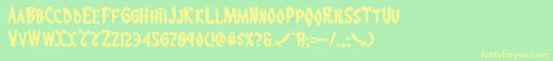 Eskindarexpand Font – Yellow Fonts on Green Background