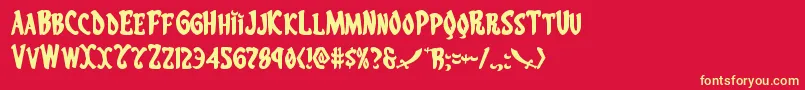 フォントEskindarexpand – 黄色の文字、赤い背景