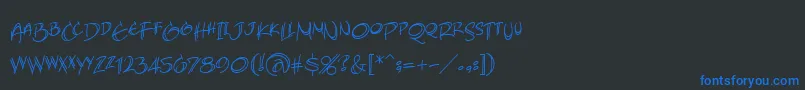 Шрифт AtlandsketchesBb – синие шрифты на чёрном фоне