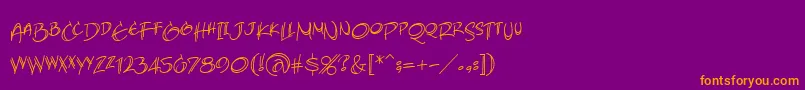 AtlandsketchesBb Font – Orange Fonts on Purple Background