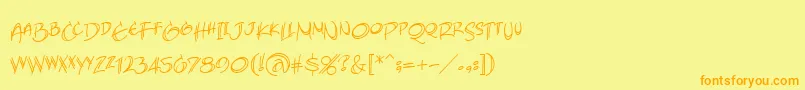 AtlandsketchesBb Font – Orange Fonts on Yellow Background