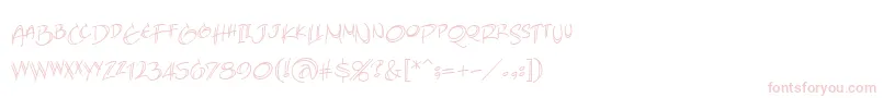 フォントAtlandsketchesBb – 白い背景にピンクのフォント