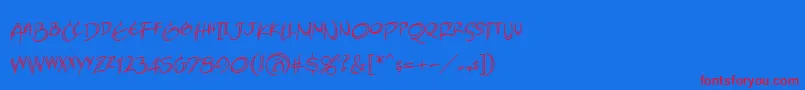 AtlandsketchesBb-Schriftart – Rote Schriften auf blauem Hintergrund
