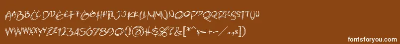 Шрифт AtlandsketchesBb – белые шрифты на коричневом фоне