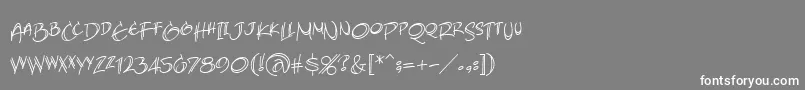 フォントAtlandsketchesBb – 灰色の背景に白い文字