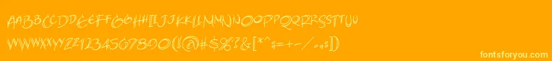 AtlandsketchesBb Font – Yellow Fonts on Orange Background