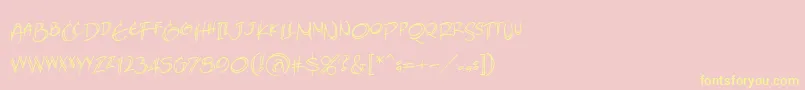 AtlandsketchesBb-Schriftart – Gelbe Schriften auf rosa Hintergrund