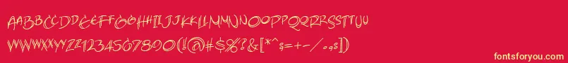 AtlandsketchesBb Font – Yellow Fonts on Red Background