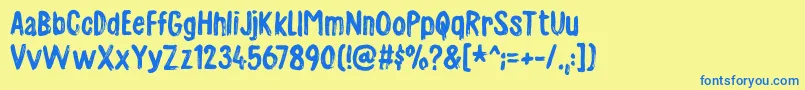Charmeladedemo Font – Blue Fonts on Yellow Background