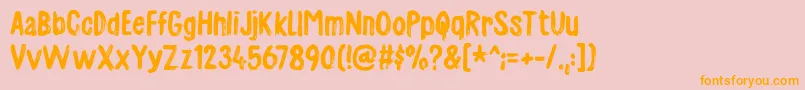 フォントCharmeladedemo – オレンジの文字がピンクの背景にあります。