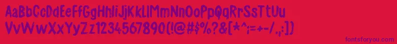 Шрифт Charmeladedemo – фиолетовые шрифты на красном фоне