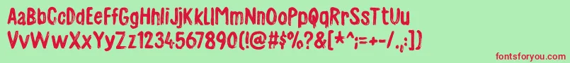 Charmeladedemo Font – Red Fonts on Green Background
